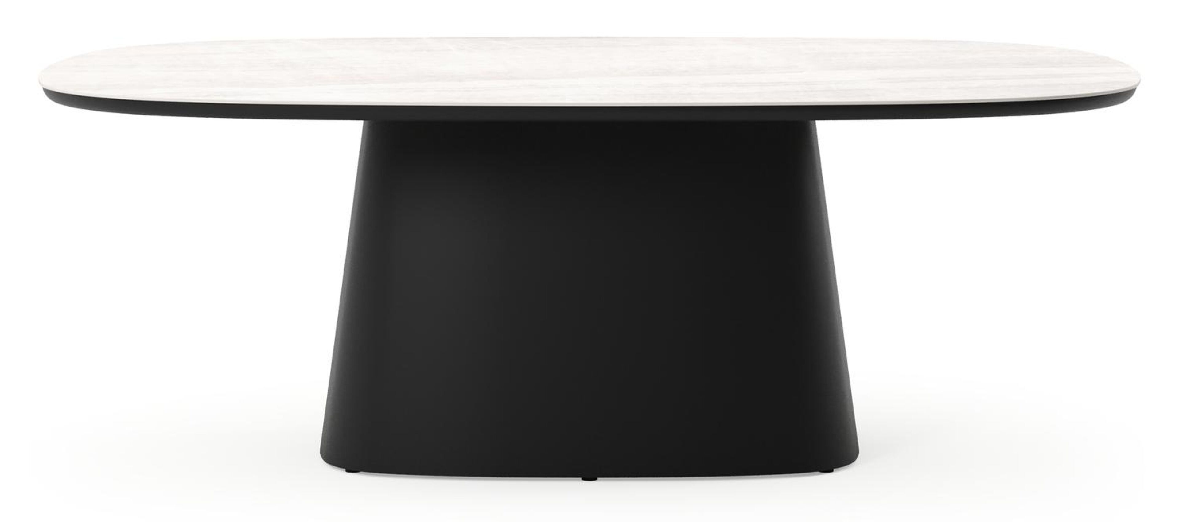 Amico tuintafel bombo xl in zwart aluminium en volkeramiek Taj Mahal - L 210 x B 148 x H 74 cm