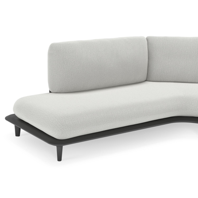 Bomero loungehoek in zwart aluminium met savane nimbus all weather sunbrella® luxe kussen