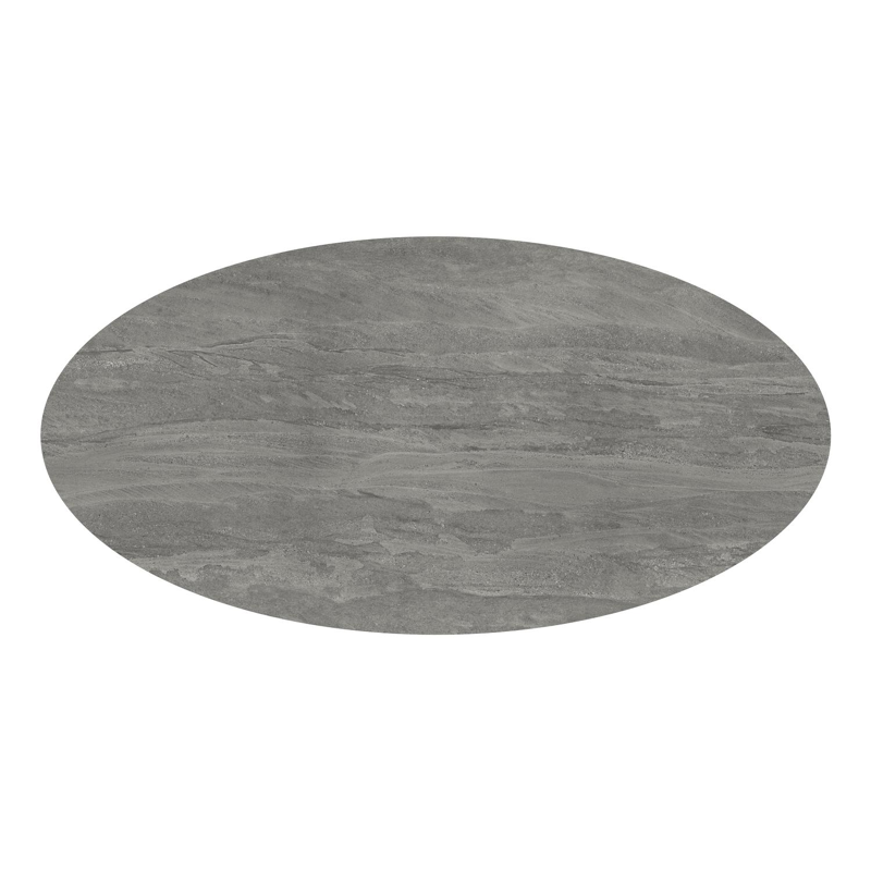 Fano tuintafel ovaal in zwart aluminium en volkeramiek aspen grey - L 288 x B 148 x H 75 cm