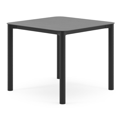 Table de jardin Orso rectangulaire arrondi en aluminium noir et céramique pleine Basalt Black - Lg. 90 x Lrg. 90 x Haut. 74.5 cm
