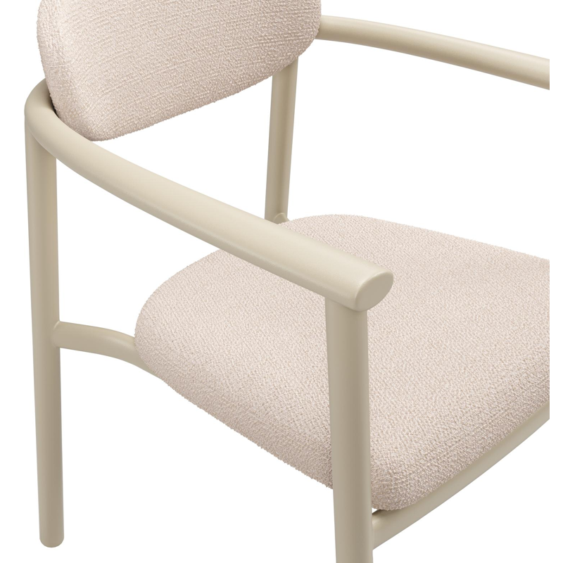 Chaise de jardin Ravo en aluminium beige et coussin en All Weather Sunbrella Luxe Wander Pilat