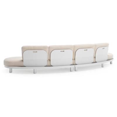 Donato loungebank in wit aluminium met all weather sunbrella® luxe Lopi Snow kussen