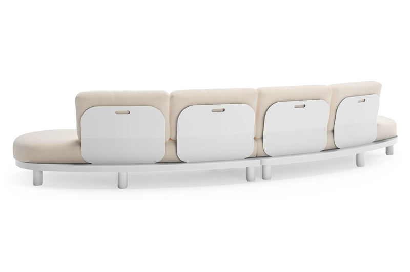 Donato loungebank in wit aluminium met all weather sunbrella® luxe Lopi Snow kussen