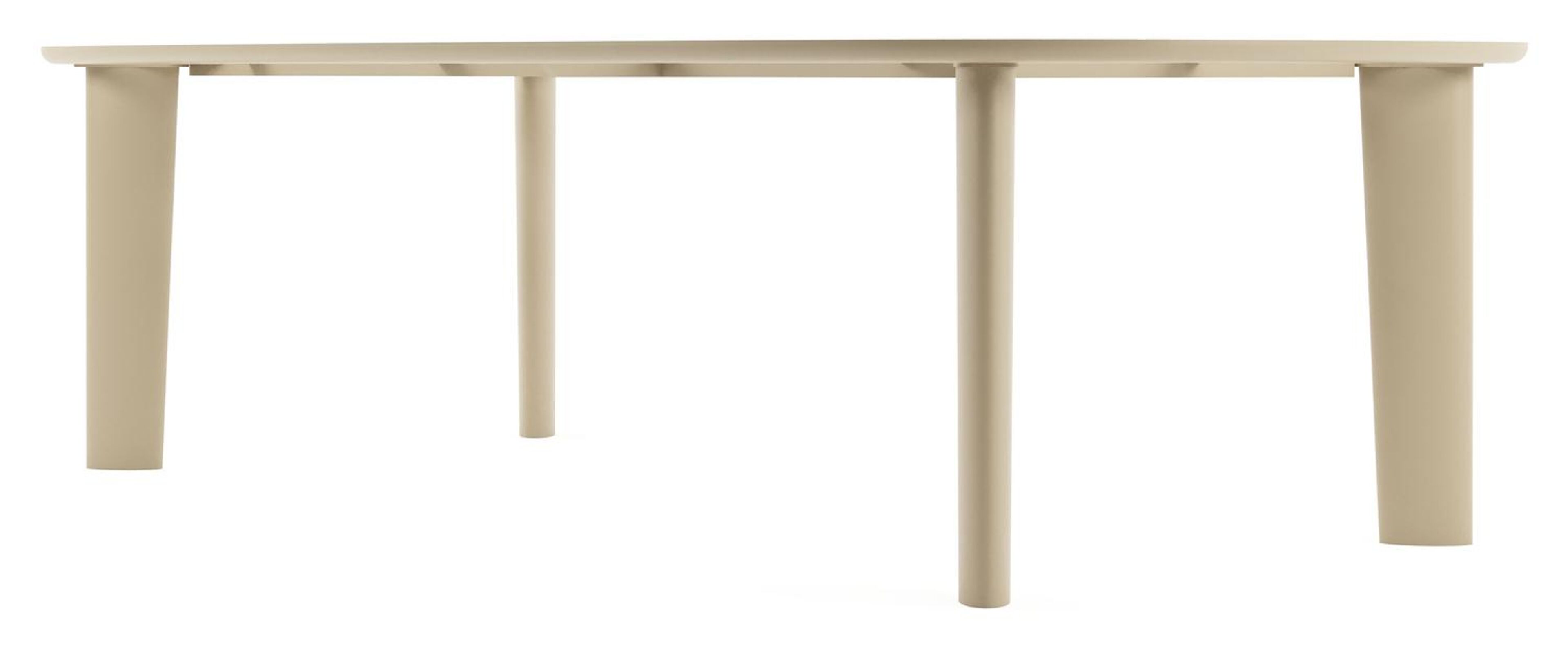 Table de jardin Amico bombo xl en aluminium beige et céramique pleine Shilin - Lg. 270 x Lrg. 148 x Haut. 73.5 cm