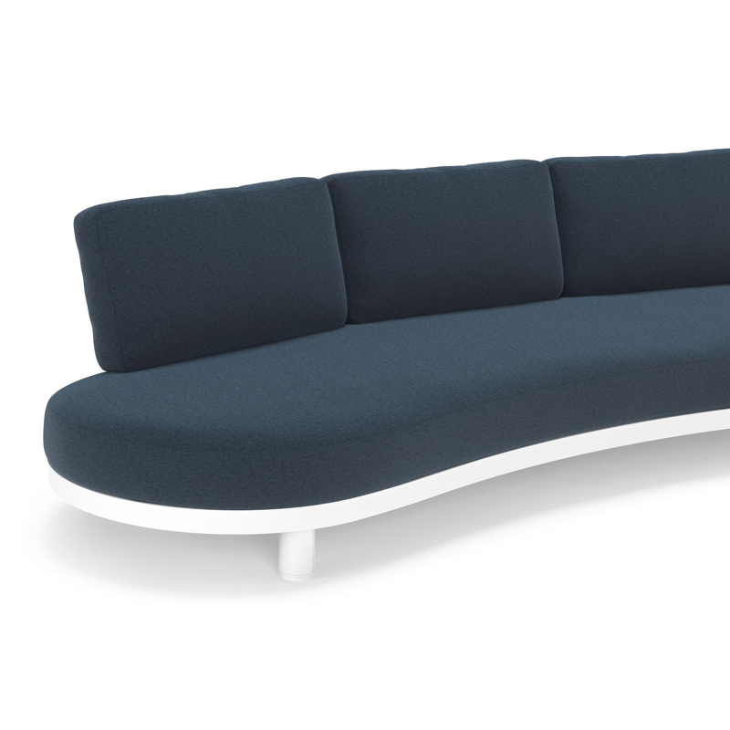Donato loungebank in wit aluminium met All Weather Sunbrella® luxe Heritage Indigo kussen