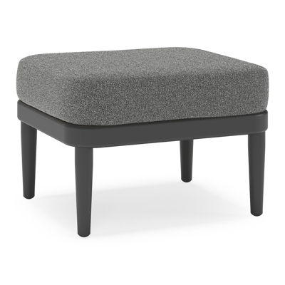 Pouf Orso en aluminium noir et coussins en all weather cosytica Catania Black