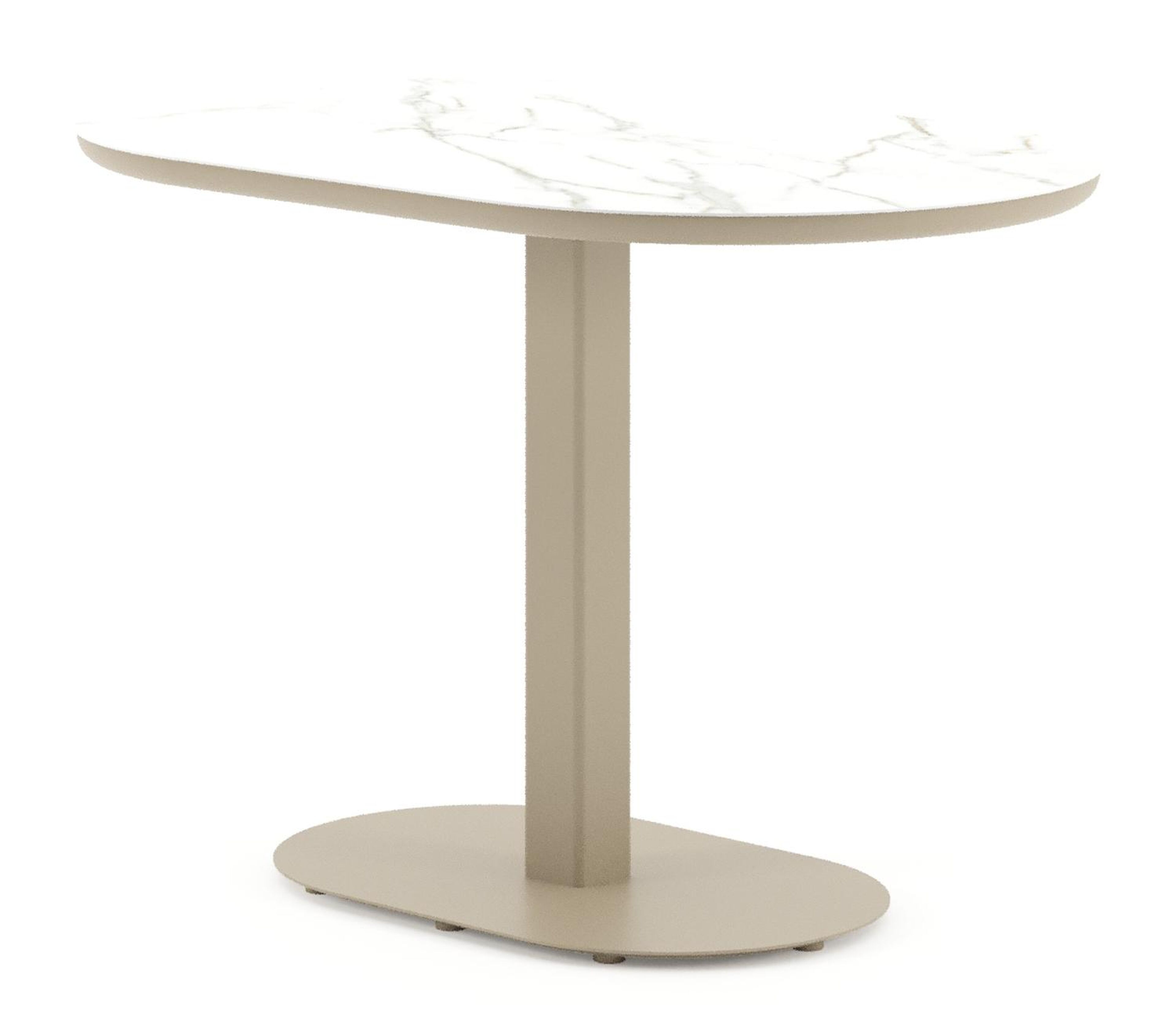 Teramo kantelbare tuintafel bombo in beige aluminium en volkeramiek Calacatta - L 110 x B 70 x H 74 cm