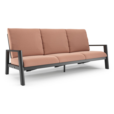 Cirello loungebank in zwart aluminium met lopi fawn all weather sunbrella® luxe kussen