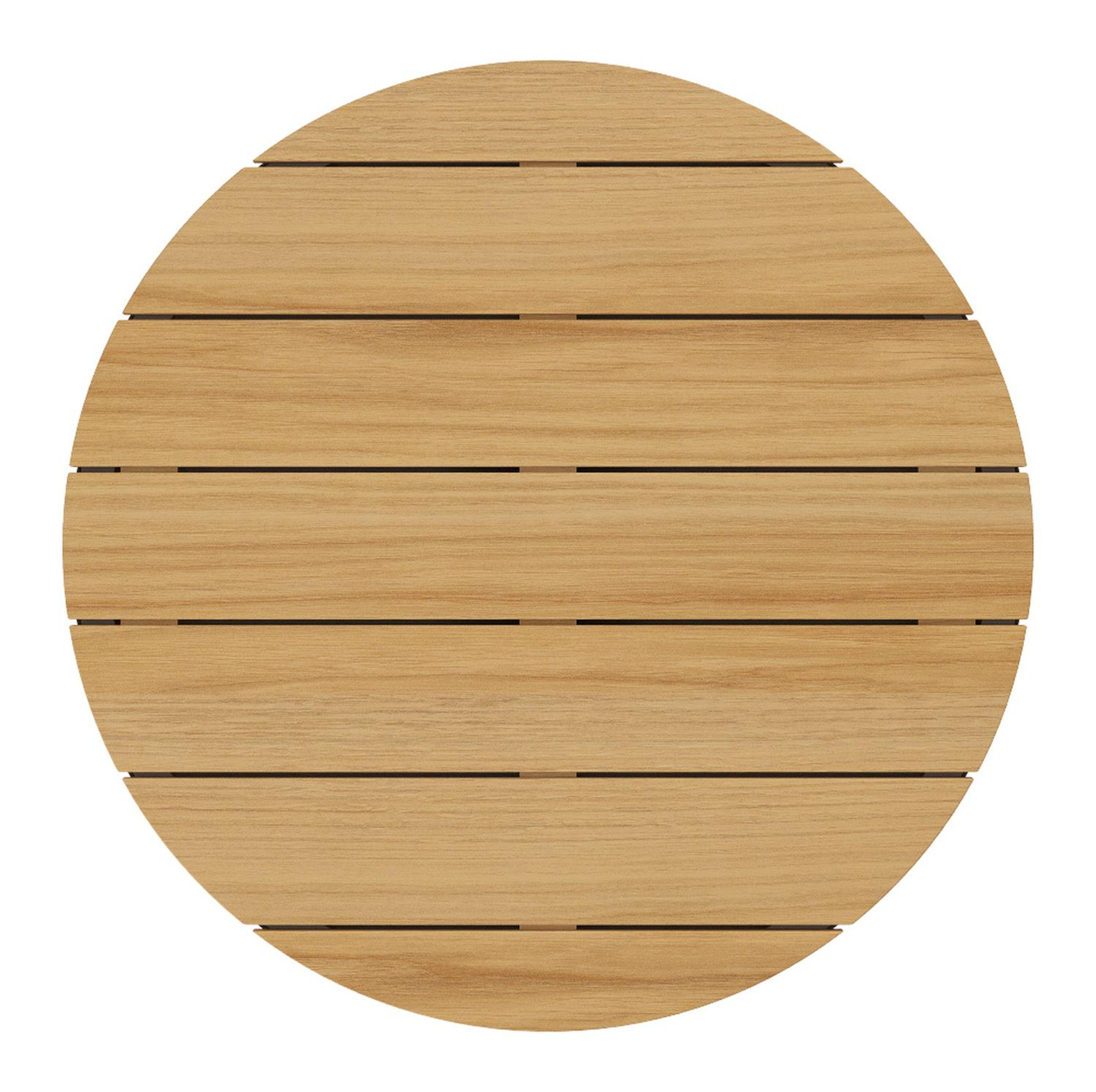 Table de basse Bomero ronde en aluminium taupe et teck - Diam. 84 x Haut. 32 cm