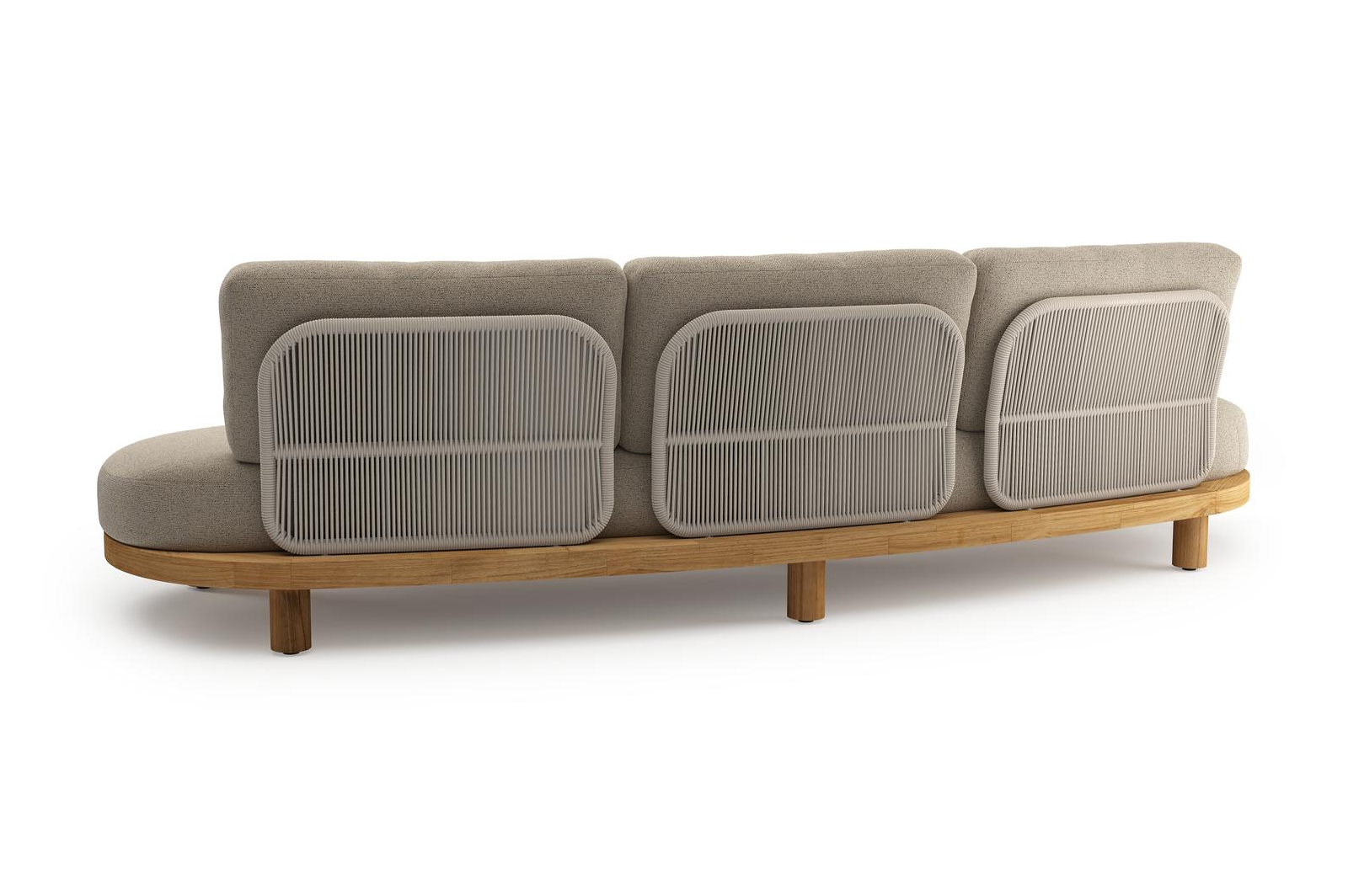 Donato loungebank 3-zit in teak met marbella beige all weather Casettica kussen