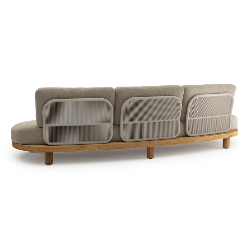 Donato loungebank 3-zit in teak met marbella beige all weather Casettica kussen