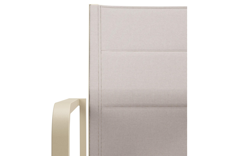 Como stapelbare tuinstoel in beige aluminium en beige dubbele comfort textilene