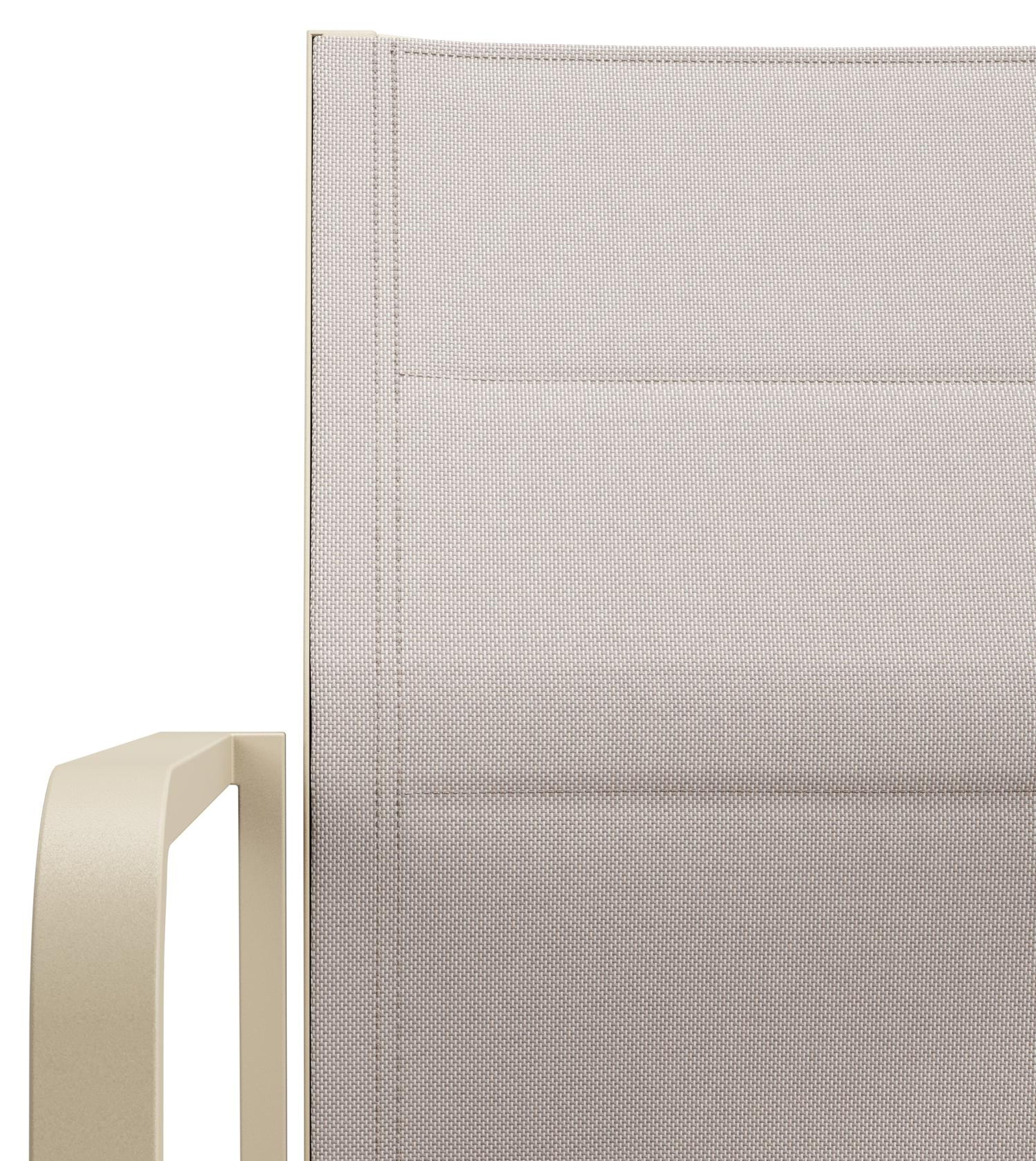 Como stapelbare tuinstoel in beige aluminium en beige dubbele comfort textilene
