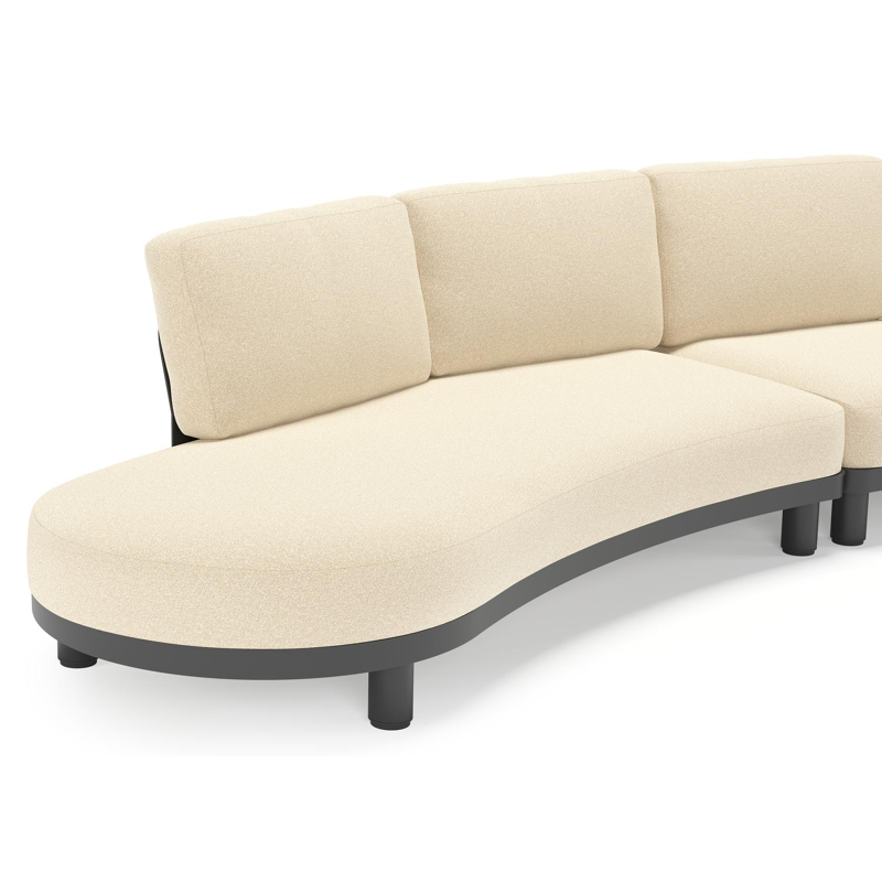 Donato loungebank in zwart aluminium met all weather solica Soul Papyrus kussen