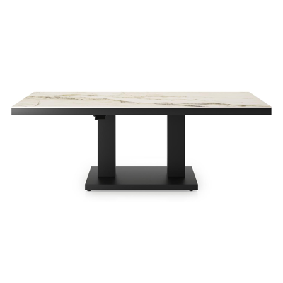 Cirello loungetafel in zwart aluminium en colorado dunes volkeramiek - L 140 x B 80 x H 71 cm