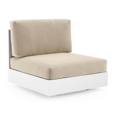 Como loungestoel in wit aluminium met althea chalk all weather cosytica kussen