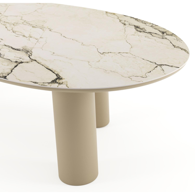 Amico tuintafel mango in beige aluminium en volkeramiek Colorado Dunes - L 260 x B 130 x H 73.5 cm