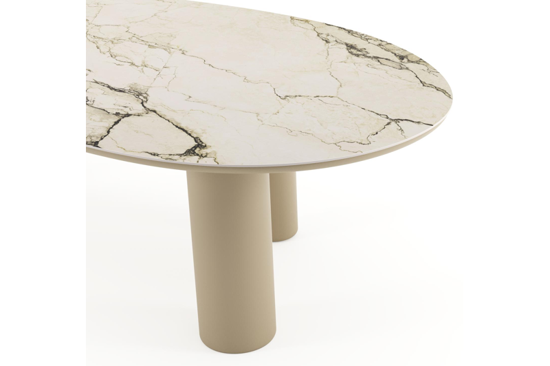 Amico tuintafel mango in beige aluminium en volkeramiek Colorado Dunes - L 260 x B 130 x H 73.5 cm