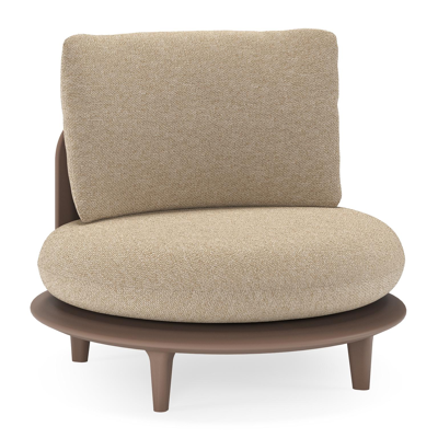 Bomero loungestoel in taupe aluminium met madagascar oak all weather cosytica kussen