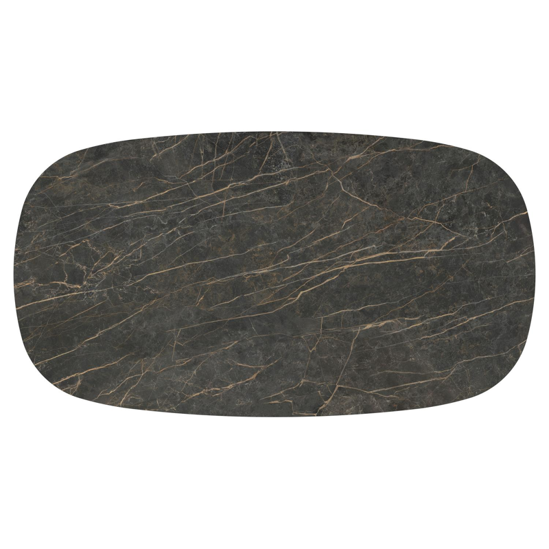 Amico tuintafel bombo xl in beige aluminium en volkeramiek Black Obsession - L 270 x B 148 x H 73.5 cm