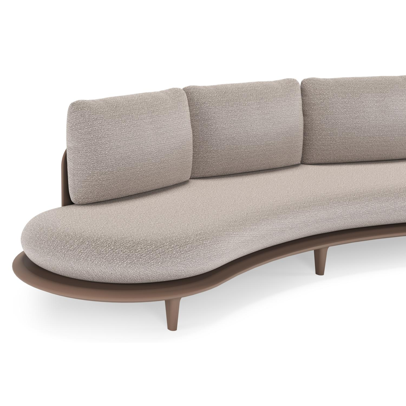 Bomero loungeset in taupe aluminium met wander granite all weather sunbrella® luxe kussen