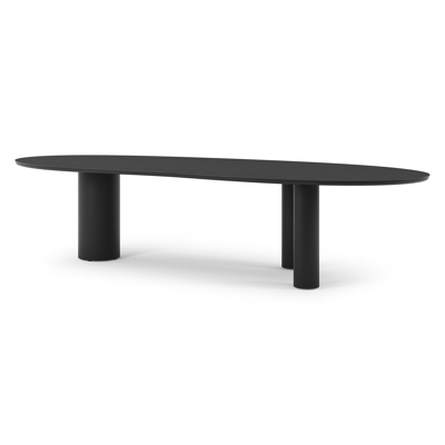 Organo tuintafel organisch in zwart aluminium en volkeramiek nero black - L 320 x B 120 x H 74 cm