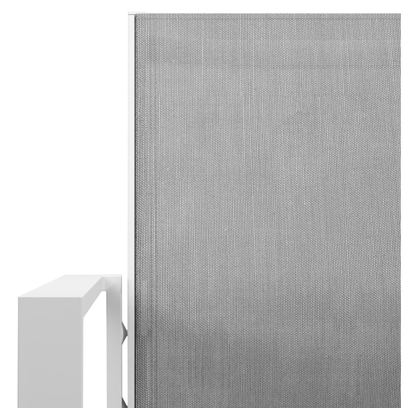 Bahia stapelbare tuinstoel in wit aluminium en grijs textilene