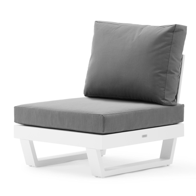 Modica loungeset in wit aluminium met grijs textilene kussens