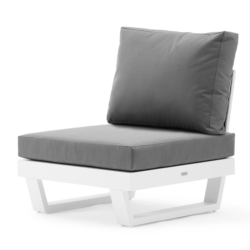 Modica loungeset in wit aluminium met grijs textilene kussens