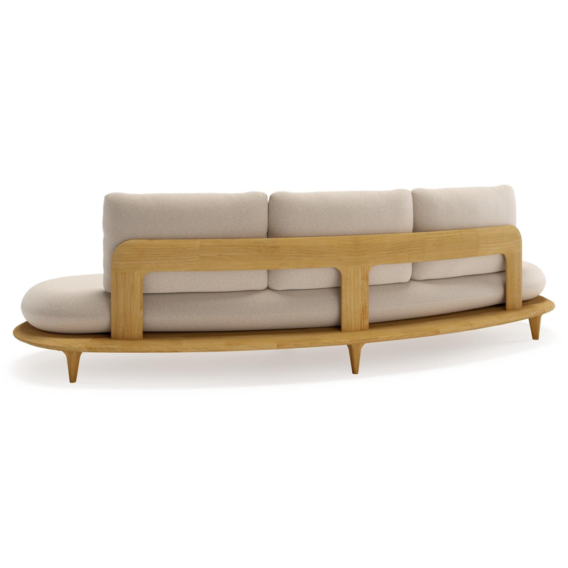 Bomero loungeset in teak met heritage ash all weather sunbrella® luxe kussen