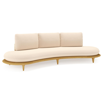 Bomero loungebank in teak met heritage papyrus all weather sunbrella® luxe kussen