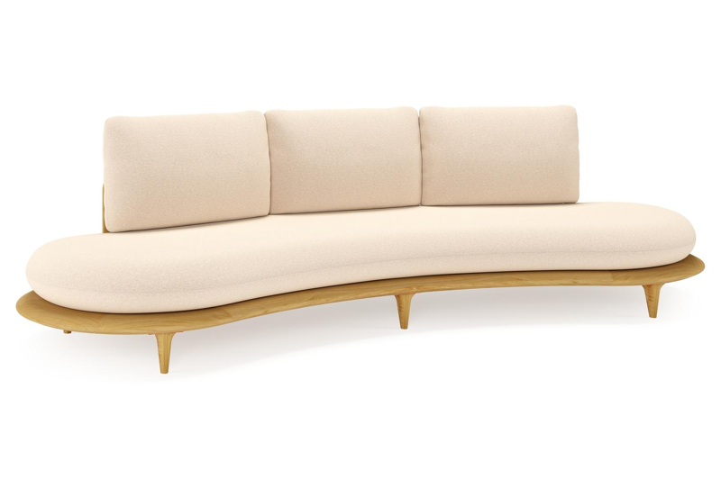 Bomero loungebank in teak met heritage papyrus all weather sunbrella® luxe kussen