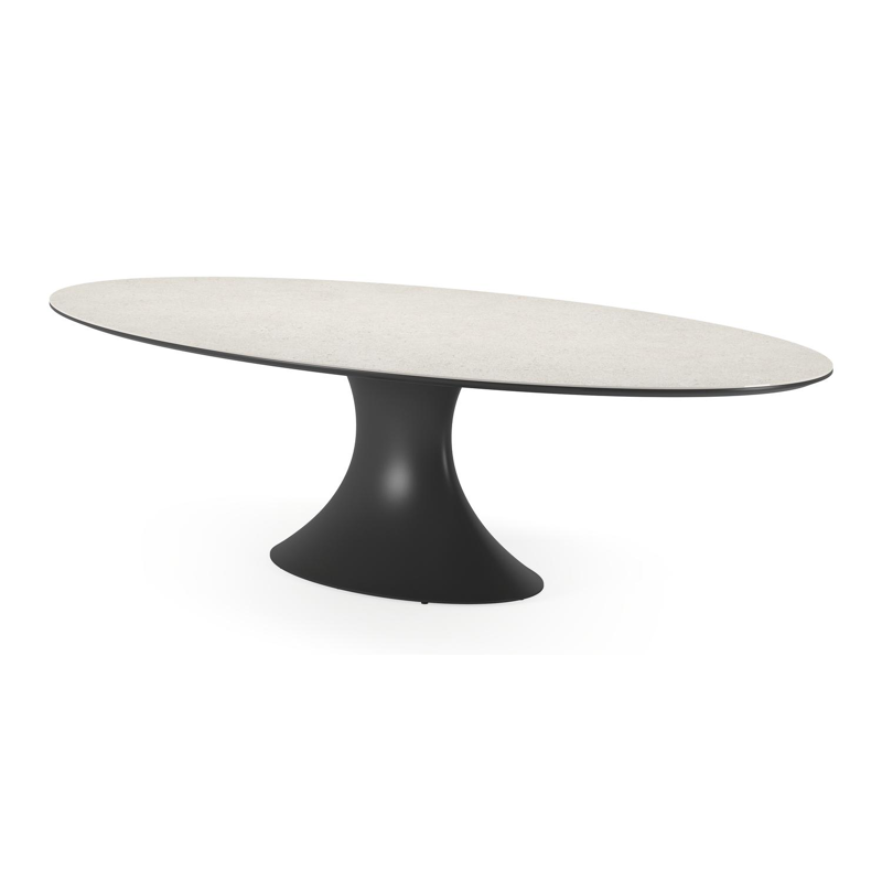 Fano tuintafel in zwart aluminium en volkeramiek shilin - L 290 x B 148 x H 75 cm