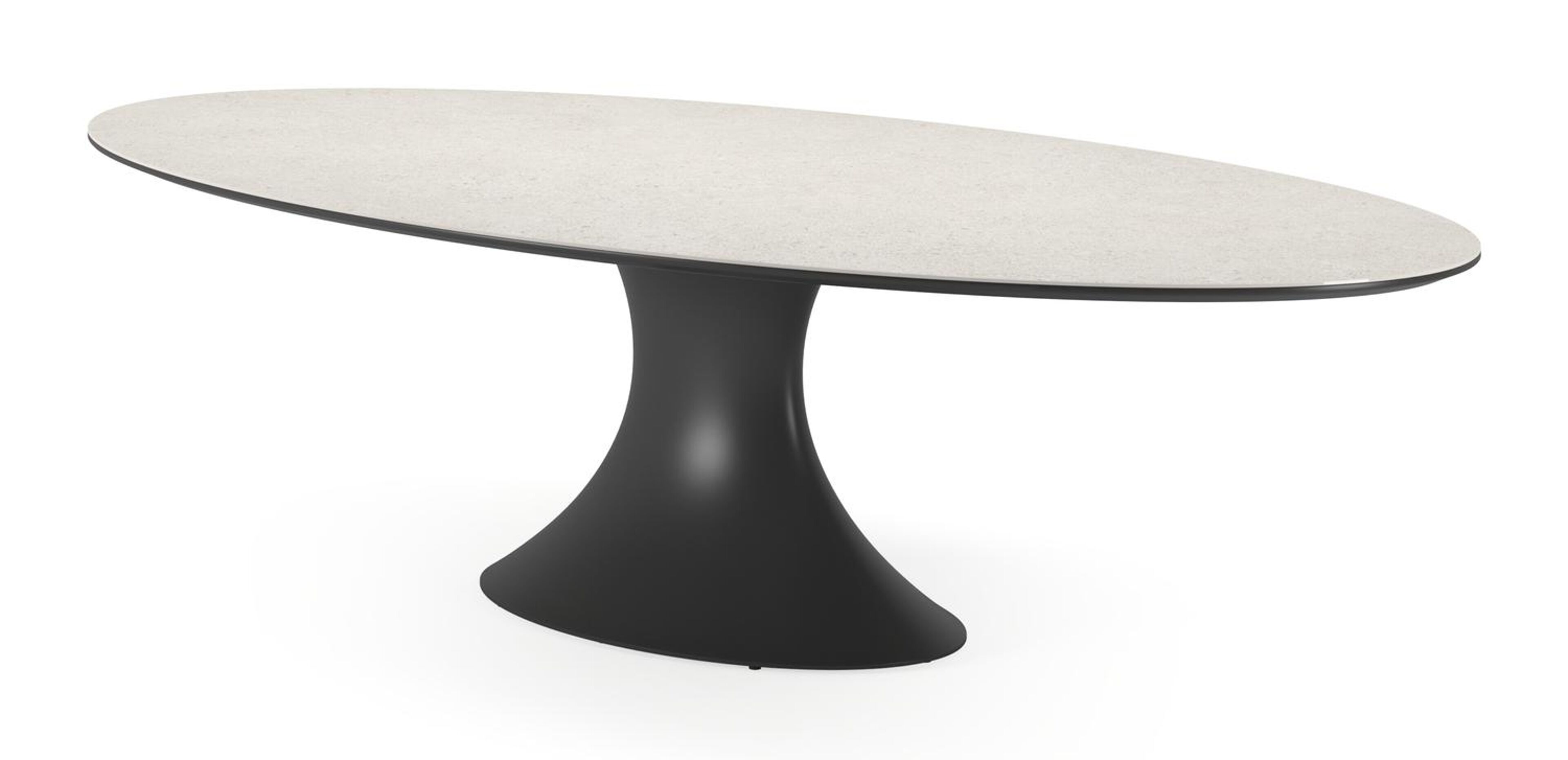 Fano tuintafel ovaal in zwart aluminium en volkeramiek shilin - L 290 x B 148 x H 75 cm