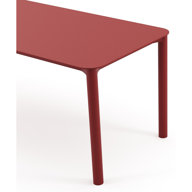 Table de jardin Orso rectangulaire arrondie en aluminium ruby - Lg. 200 x Lrg. 80 x Haut. 75 cm