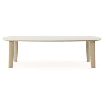Amico tuintafel bombo xl in beige aluminium en volkeramiek Shilin - L 270 x B 148 x H 73.5 cm