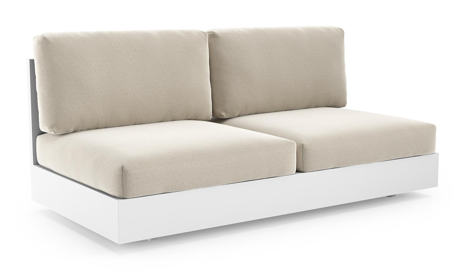 Como loungebank in wit aluminium met lopi marble all weather sunbrella® luxe kussen