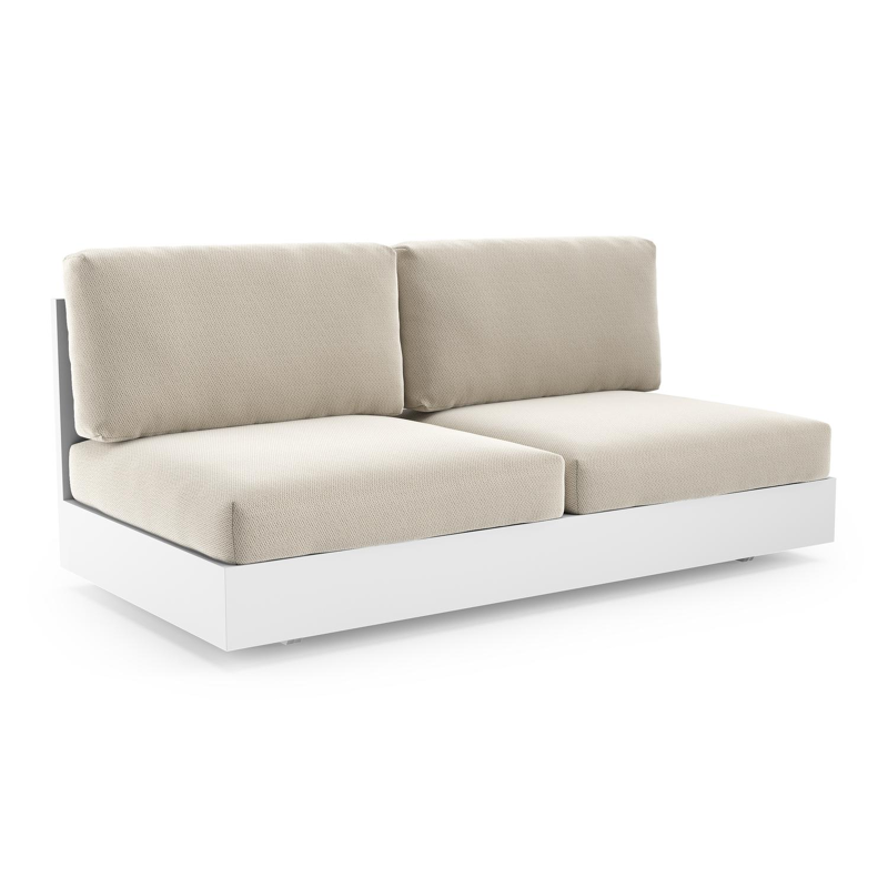 Como loungebank in wit aluminium met lopi marble all weather sunbrella® luxe kussen