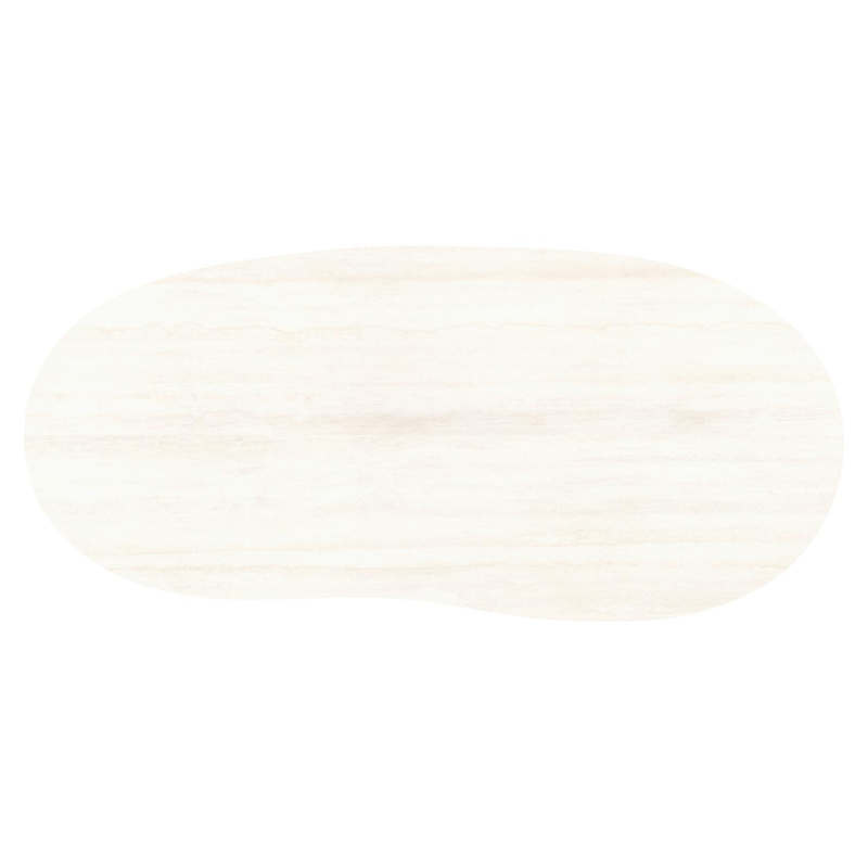 Amico tuintafel organisch in beige aluminium en volkeramiek Travertino Bianco - L 240 x B 110 x H 73.5 cm