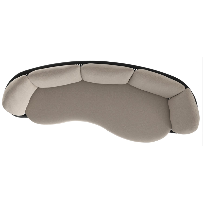 Lupino loungebank in zwart aluminium en zwart verticaal geweven luxe vlakke brede rope met savane coconut all weather sunbrella® luxe kussen