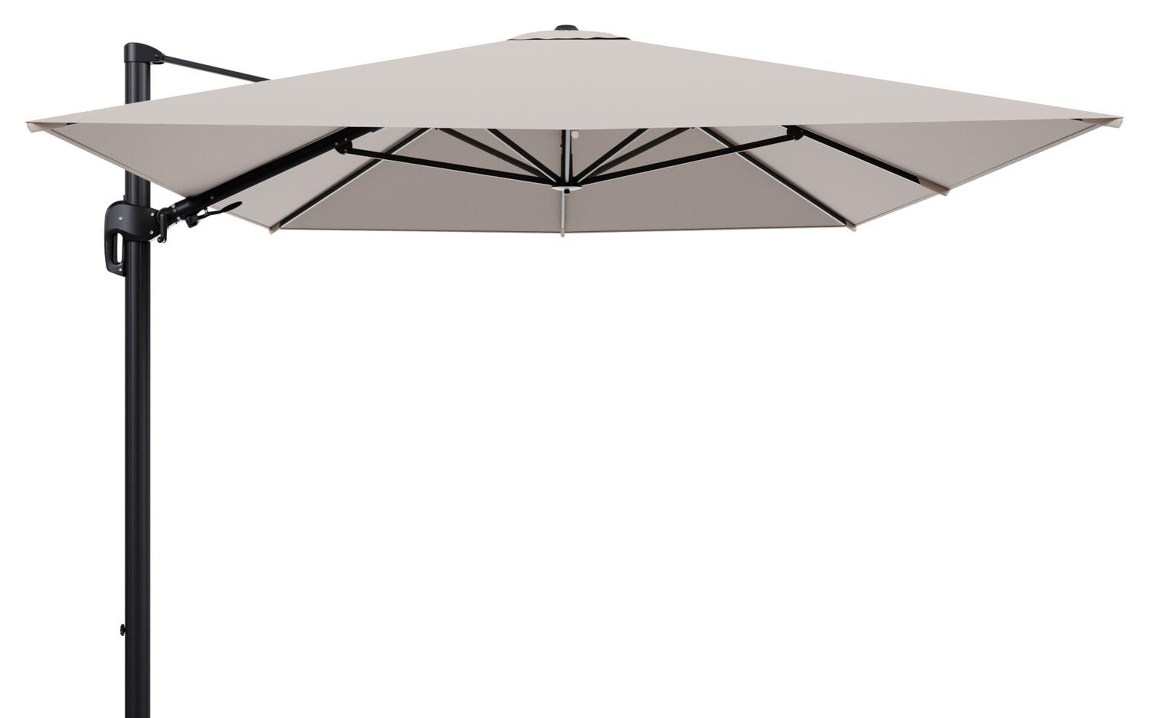 Rufina zweefparasol tiltfunctie in zwart aluminium en parasoldoek in All Weather Sunbrella® Luxe Wander Pilat  - L1 400 x L2 300 cm (zonder voet) (zonder voet)