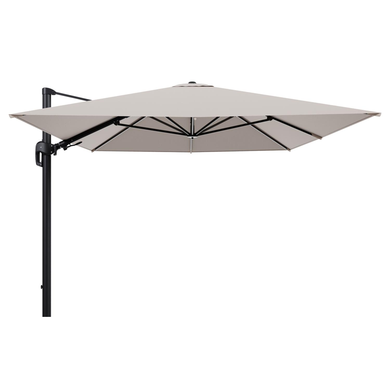 Rufina zweefparasol tiltfunctie in zwart aluminium en parasoldoek in All Weather Sunbrella® Luxe Wander Pilat - L1 400 x L2 300 cm (zonder voet) (zonder voet)