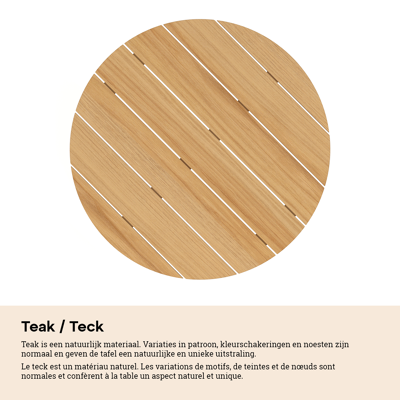 Fano loungetafel in wit aluminium en teak  - Dia. 85 x H 55 cm