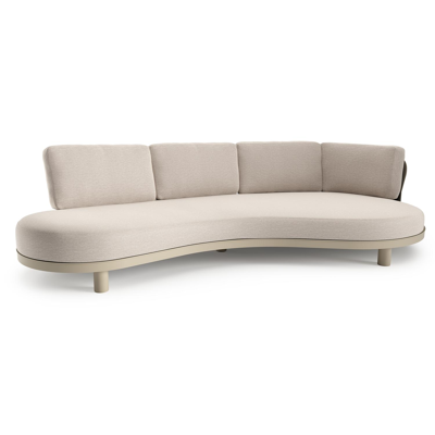 Canapé de jardin Donato en aluminium beige et coussins en all weather sunbrella® luxe slow farafra