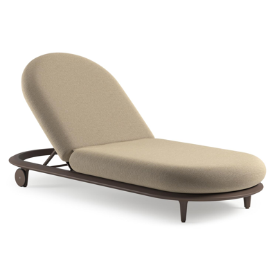 Bomero verstelbaar ligbed in wit aluminium met althea camel all weather cosytica