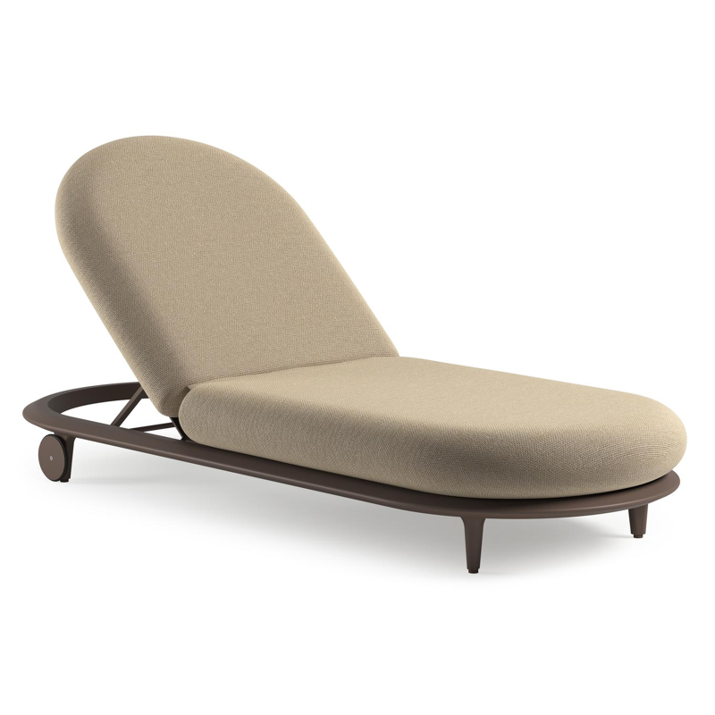 Bomero verstelbaar ligbed in taupe aluminium met althea camel all weather cosytica