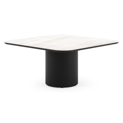 Amico tuintafel afgerond vierkant in zwart aluminium en volkeramiek Taj Mahal - L 148 x B 148 x H 73.5 cm