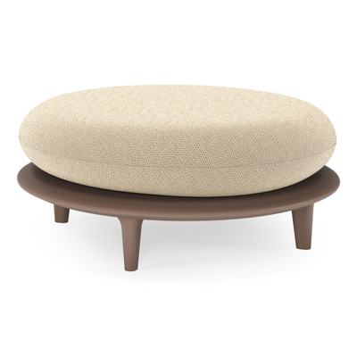 Bomero poef in taupe aluminium met althea camel all weather cosytica kussen