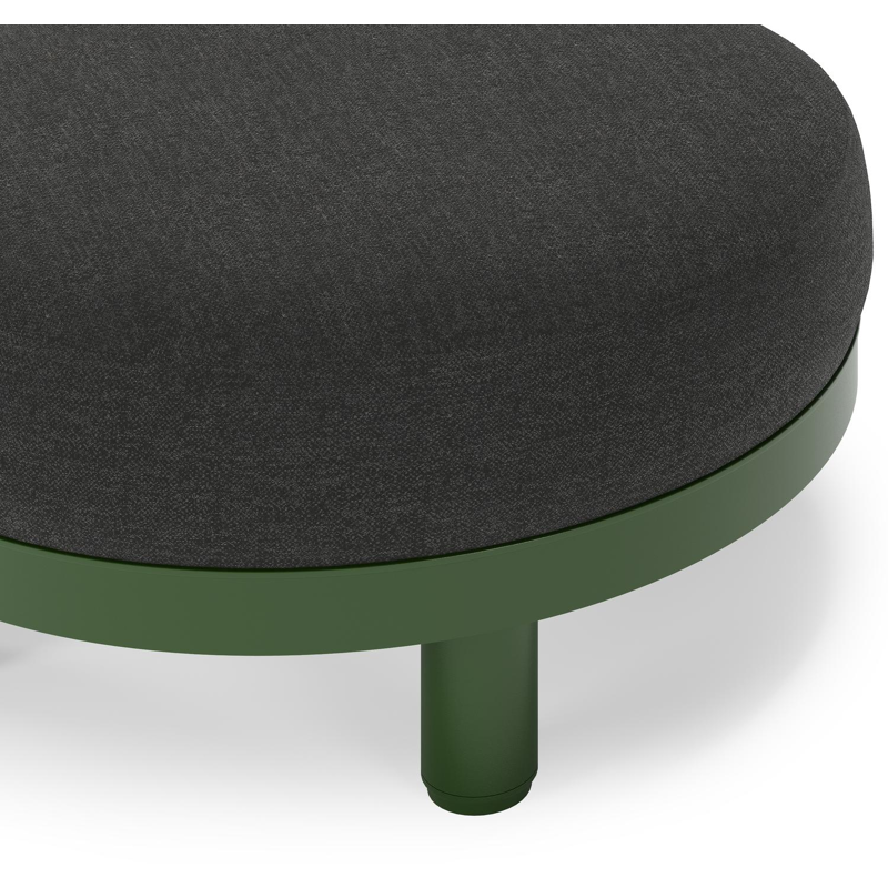 Donato lounge poef in groen aluminium met all weather sunbrella® luxe Chartres Sooty kussen