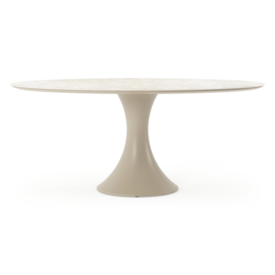 Fano tuintafel ovaal in beige aluminium en volkeramiek Rapolano L 180 x B 110 cm